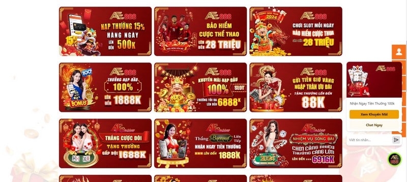 Khuyến Mãi Ae888 - Cập Nhật Chương Trình Ưu Đãi Nóng 2024